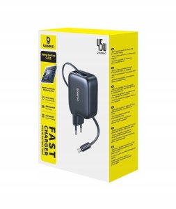 Ładowarka Baseus Ładowarka sieciowa EnerCore CJ11 45W z portem USB-C i ze zwijanym kablem USB-C - czarna 9