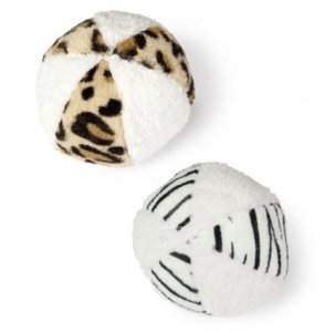 KARLIE Piłka dla psa biała, wzór cętki, pluszowa, 11cm 2