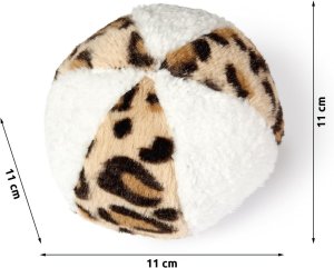 KARLIE Piłka dla psa biała, wzór cętki, pluszowa, 11cm 3