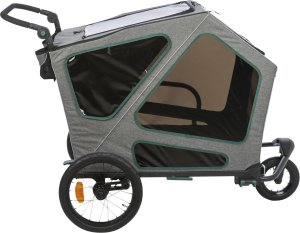 Trixie Przyczepka rowerowa, szary/szałwiowy, M: 71 × 95 × 85/138 cm, z zawieszeniem, maks. 35 kg 6