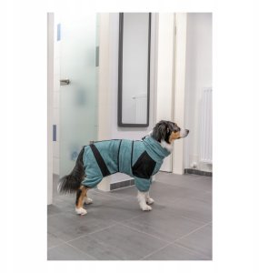 Trixie Szlafrok dla psa, tkanina frotte, petrol, L: 62 cm, na rzepy 12