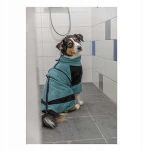 Trixie Szlafrok dla psa, tkanina frotte, petrol, L: 62 cm, na rzepy 3