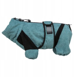 Trixie Szlafrok dla psa, tkanina frotte, petrol, L: 62 cm, na rzepy 5