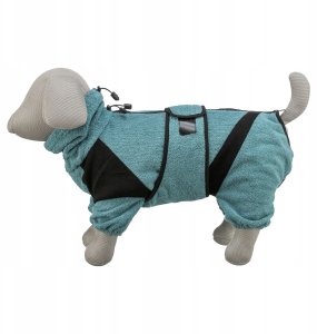 Trixie Szlafrok dla psa, tkanina frotte, petrol, L: 62 cm, na rzepy 6