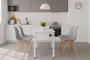 Stół prostokątny do kuchni i biura TESSA 120x60 biały metalowe nogi 2