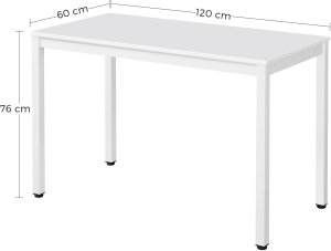 Stół prostokątny do kuchni i biura TESSA 120x60 biały metalowe nogi 4