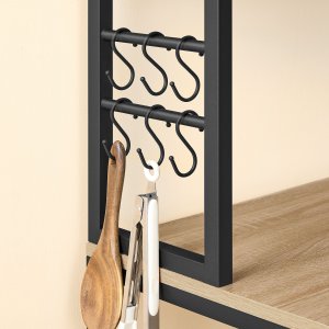 Szafka do kuchni dąb sonoma z półkami i haczykami loft 5