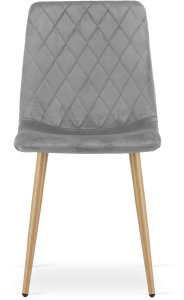 Krzesło tapicerowane szare welurowe TURIN do kuchni i jadalni x4 3