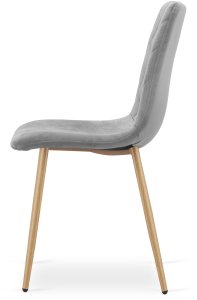 Krzesło tapicerowane szare welurowe TURIN do kuchni i jadalni x4 5