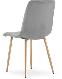 Krzesło tapicerowane szare welurowe TURIN do kuchni i jadalni x4 6
