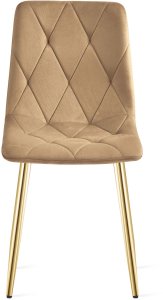 OSKAR Krzesło upholstered brown velvet with golden legs for kitchen dining x4 LIBRA 3