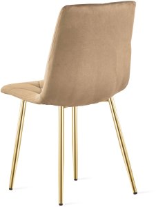 OSKAR Krzesło upholstered brown velvet with golden legs for kitchen dining x4 LIBRA 6