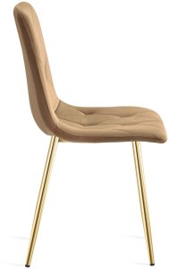 OSKAR Krzesło upholstered brown velvet with golden legs for kitchen dining x4 LIBRA 7