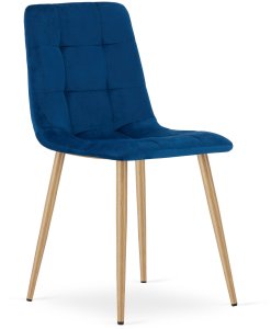 Krzesło tapicerowane do jadalni KARA welur granatowe do salonu x2 2