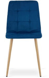 Krzesło tapicerowane do jadalni KARA welur granatowe do salonu x2 3