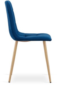 Krzesło tapicerowane do jadalni KARA welur granatowe do salonu x2 7