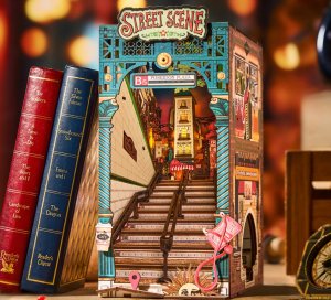 Robotime Drewniane Puzzle Model Książkowy Zakątek 3D DIY 2