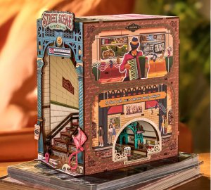 Robotime Drewniane Puzzle Model Książkowy Zakątek 3D DIY 3