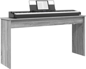 vidaXL Stojak na keyboard Szary Sonoma 130 x 32 x 64 cm 3
