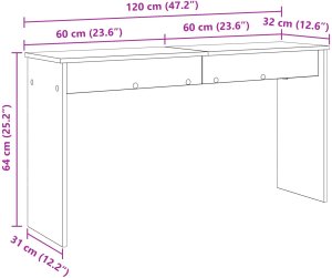 vidaXL Stojak na keyboard Szary 120 x 32 x 64 cm 10