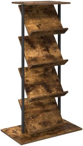 vidaXL Regał na gazety z półką w kolorze dębu wędzonego, 68 x 40 x 123.5 cm 2