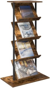 vidaXL Regał na gazety z półką w kolorze dębu wędzonego, 68 x 40 x 123.5 cm 3