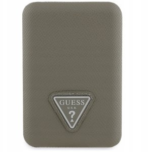 Powerbank indukcyjny Guess Grained       Triangle 5000mAh 15W USB-C MagSafe brązowy 2