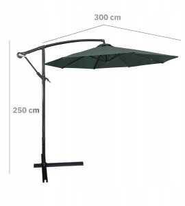 PARASOL OGRODOWY DUŻY SOLIDNY SKŁADANY 3 M Z WYSIĘGNIKIEM REGULACJA XXXL 7