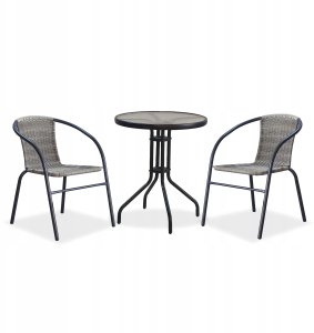 ZESTAW MEBLI OGRODOWYCH STOLIK KRZESŁA KOMPLET MEBLI TARAS Z TECHNORATANU 4