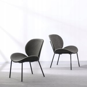 KRZESŁO FOTEL Z AKSAMITU WYGODNE METALOWE NOGI 6