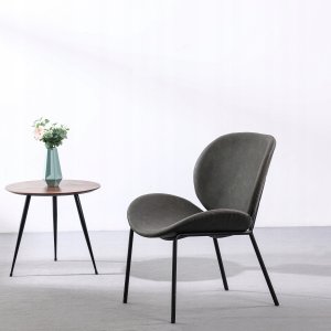 KRZESŁO FOTEL Z AKSAMITU WYGODNE METALOWE NOGI 7