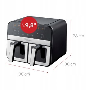 FRYTKOWNICA BEZTŁUSZCZOWA PODWÓJNA AIR FRYER DWUKOMOROWA Ceramiczna WEBBER 11