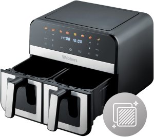 FRYTKOWNICA BEZTŁUSZCZOWA PODWÓJNA AIR FRYER DWUKOMOROWA Ceramiczna WEBBER 4