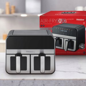 FRYTKOWNICA BEZTŁUSZCZOWA PODWÓJNA AIR FRYER DWUKOMOROWA Ceramiczna WEBBER 6