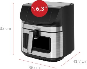FRYTKOWNICA BEZTŁUSZCZOWA AIR FRYER 8,8L NIEPRZYWIERAJĄCA WEBBER 10 P 2200W 17
