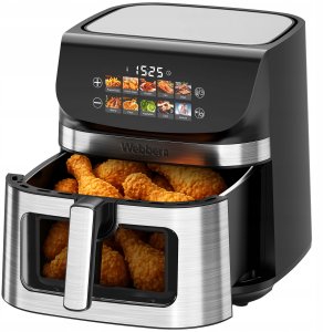 FRYTKOWNICA BEZTŁUSZCZOWA AIR FRYER 8,8L NIEPRZYWIERAJĄCA WEBBER 10 P 2200W 3