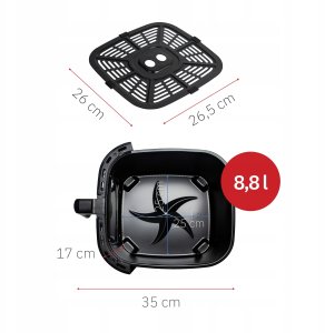 FRYTKOWNICA BEZTŁUSZCZOWA AIR FRYER 8,8L NIEPRZYWIERAJĄCA WEBBER 10 P 2200W 7