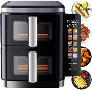 FRYTKOWNICA PODWÓJNA PIONOWA BEZTŁUSZCZOWA AIR FRYER 2800W 11L XXL WEBBER 11