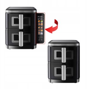 FRYTKOWNICA PODWÓJNA PIONOWA BEZTŁUSZCZOWA AIR FRYER 2800W 11L XXL WEBBER 14
