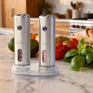 MŁYNEK DO PIEPRZU I SOLI ELEKTRYCZNY AKUMULATOROWY USB 2 SZT INOX WEBBER 6