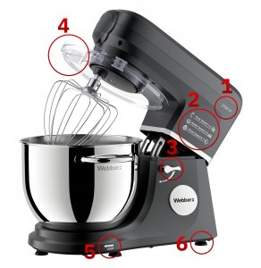 Robot kuchenny planetarny Webber SM17 2700W misa 7L mikser wielofunkcyjny 12