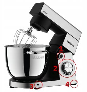 ROBOT KUCHENNY PLANETARNY WEBBER SM16 MIKSER 2000W MISA 5,2L WIELOFUNKCYJNY 5