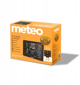 STACJA POGODOWA Z DCF METEO SP301 POGODYNKA HIGROMETR BAROMETR 3 CZUJNIKI 7