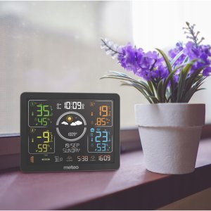 STACJA POGODOWA Z DCF METEO SP301 POGODYNKA HIGROMETR BAROMETR 3 CZUJNIKI 10