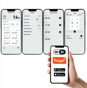 Stacja Pogodowa POGODY Bezprzewodowa METEO Higrometr Barometr WIFI SP601 11