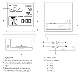 Stacja pogodowa Meteo STACJA POGODOWA METEO SP200 Z POGODYNKA EKRAN LCD CZUJNIK BEZPRZEWODOWY 11
