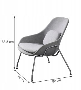 Fotel tapicerowany nowoczesny z 2 poduszkami 5