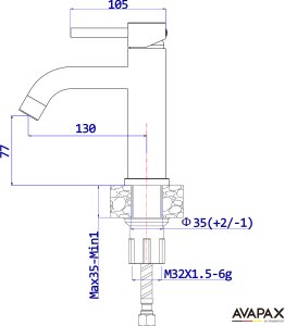 Bateria umywalkowa Avapax Kseno stojąca chrom (ABKS111111) 8