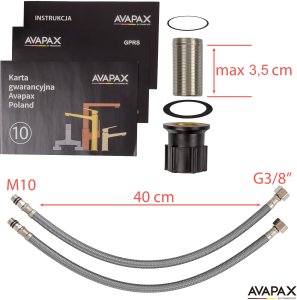 Bateria umywalkowa Avapax Aurevo stojąca złoty (ABAU131211) 9