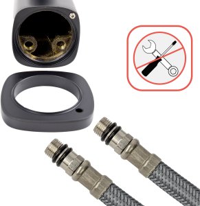 Bateria umywalkowa stojąca wysoka - nablatowa , Kolor: czarny 10